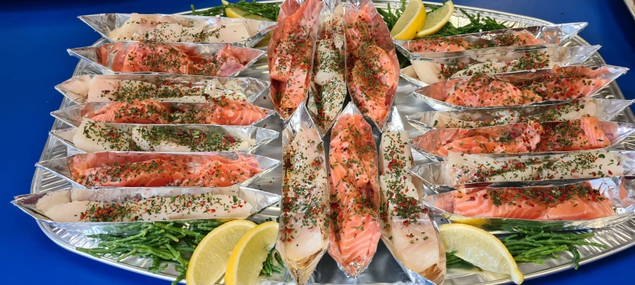 Kabeljauw en zalm bootjes